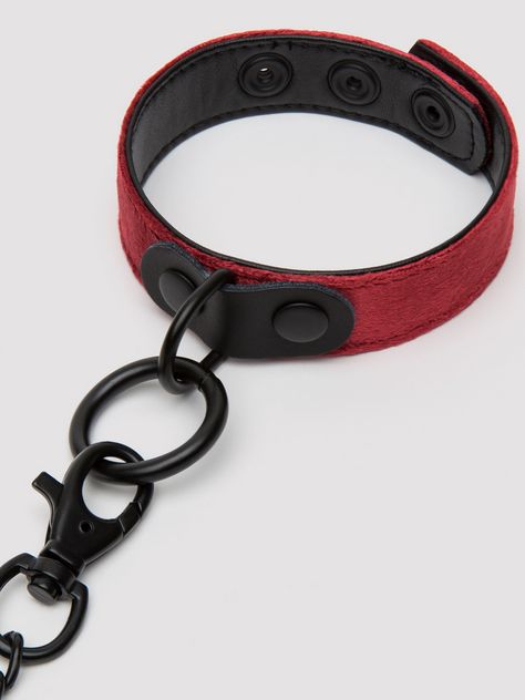 Bondage Boutique Ruby Velvet Collar, Wrist and Ankle Cuff Kit (3 Piece)