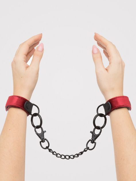 Bondage Boutique Ruby Velvet Collar, Wrist and Ankle Cuff Kit (3 Piece)