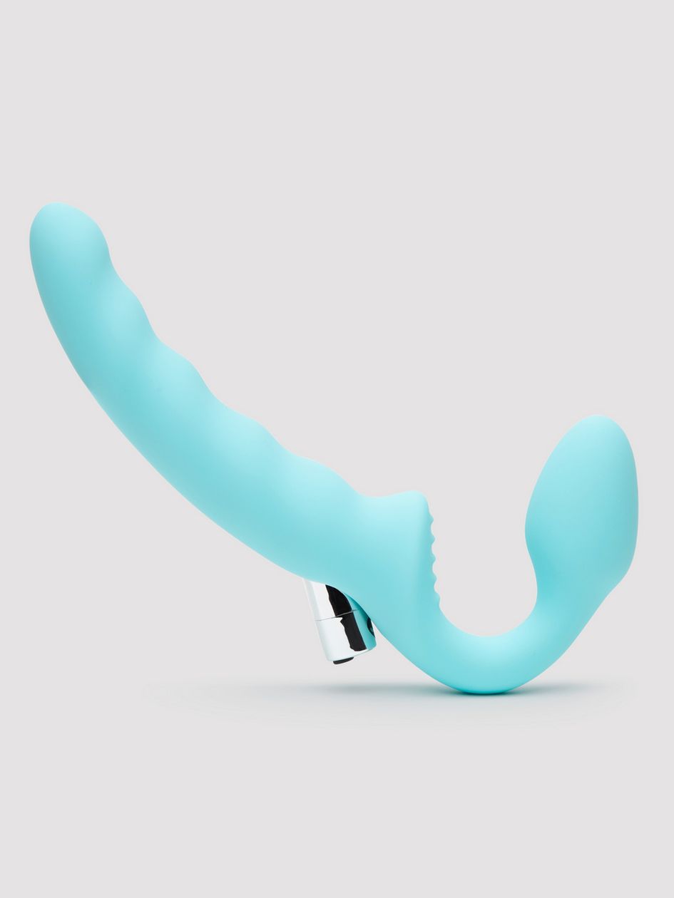 Lovehoney Deep Dive Posable Rechargeable Vibrating Strapless Strap-On Blue