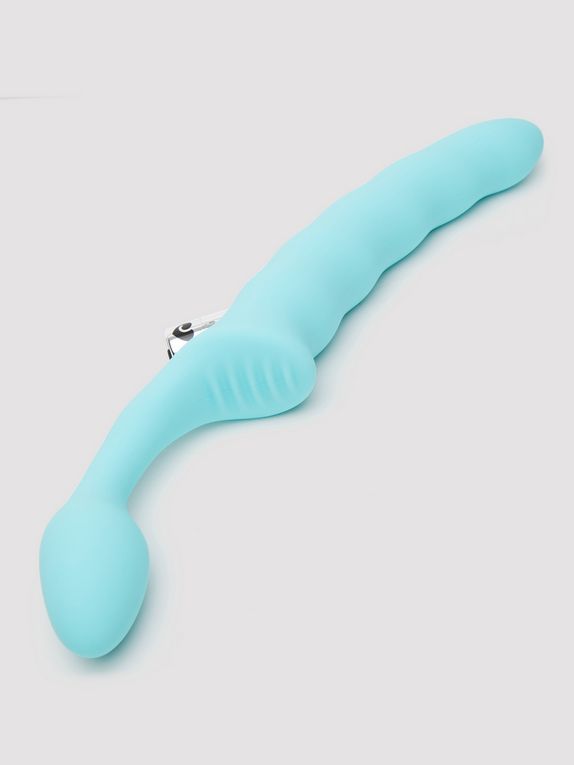 Lovehoney Deep Dive Posable Rechargeable Vibrating Strapless Strap-On Blue