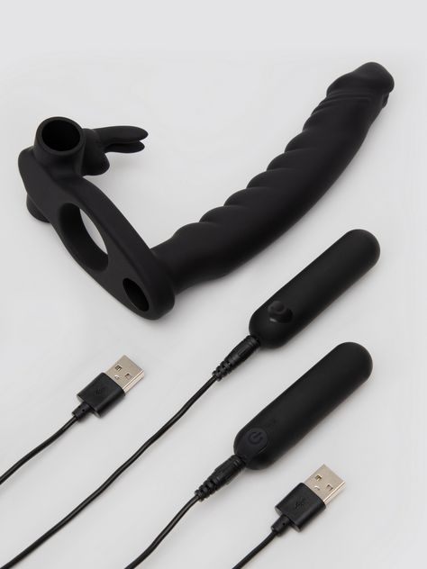 Lovehoney Double Buzz Vibrating Rabbit Double Penetration Strap-On