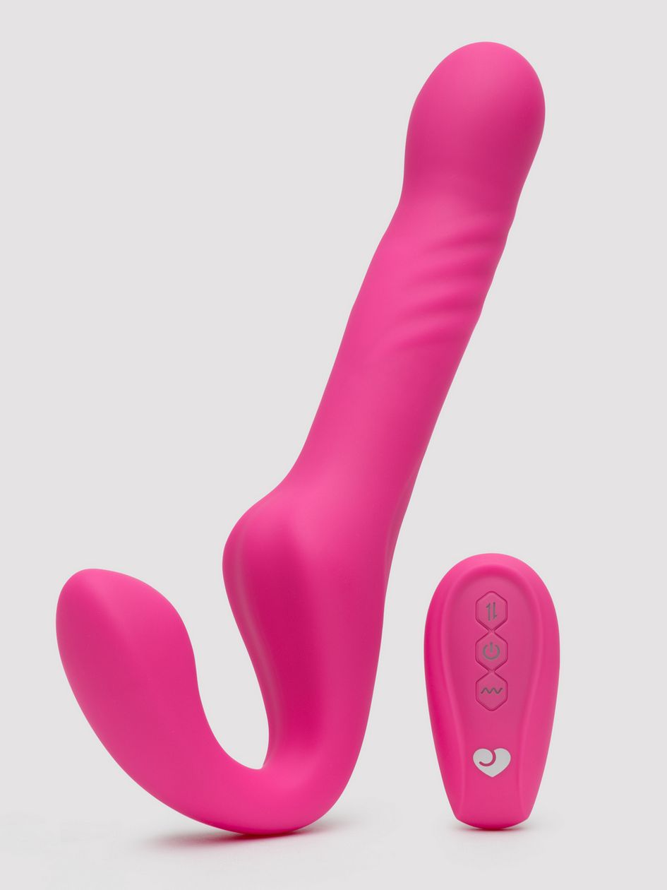 Lovehoney Double Vision Remote Control Thrusting Strapless Strap-on Pink